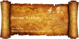 Avram Viktor névjegykártya